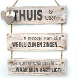 Tekstbord "Thuis is"